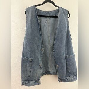 Unbranded Women Oversized Sleeveless Jean Vest Casual blue Denim size S